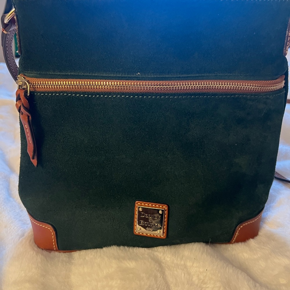Dooney & Bourke Green Suede Crossbody Bag